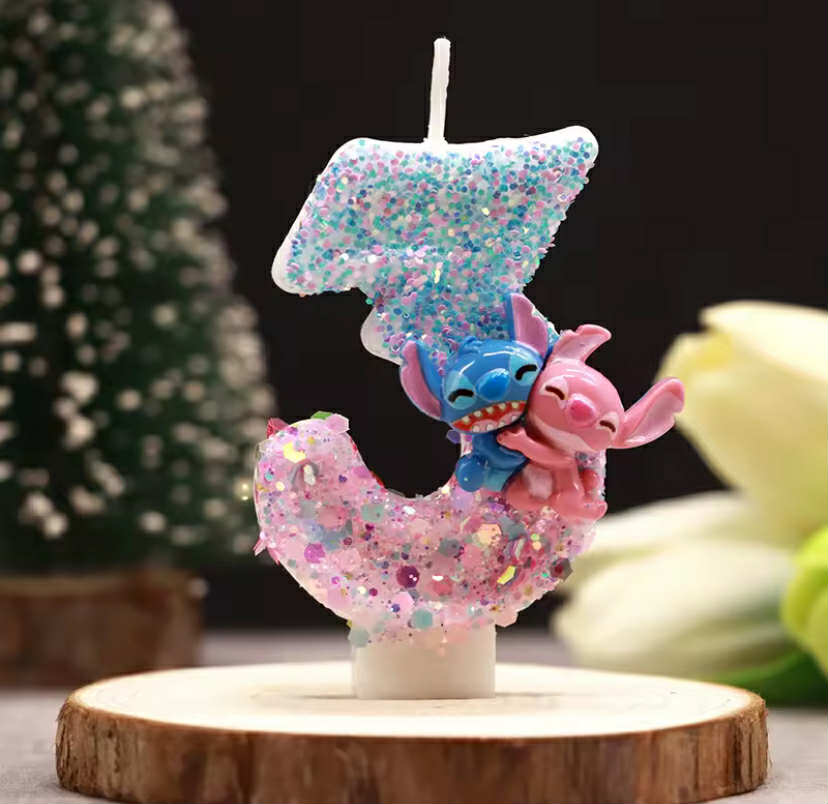 Stitch fit cartoon two-color digital candle