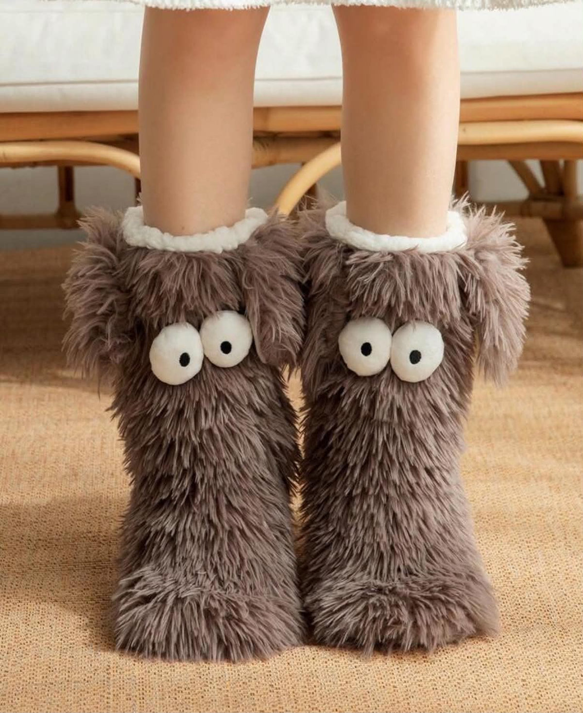 1 Pair Women's Fuzzy Non-Slip Thickened Socks,