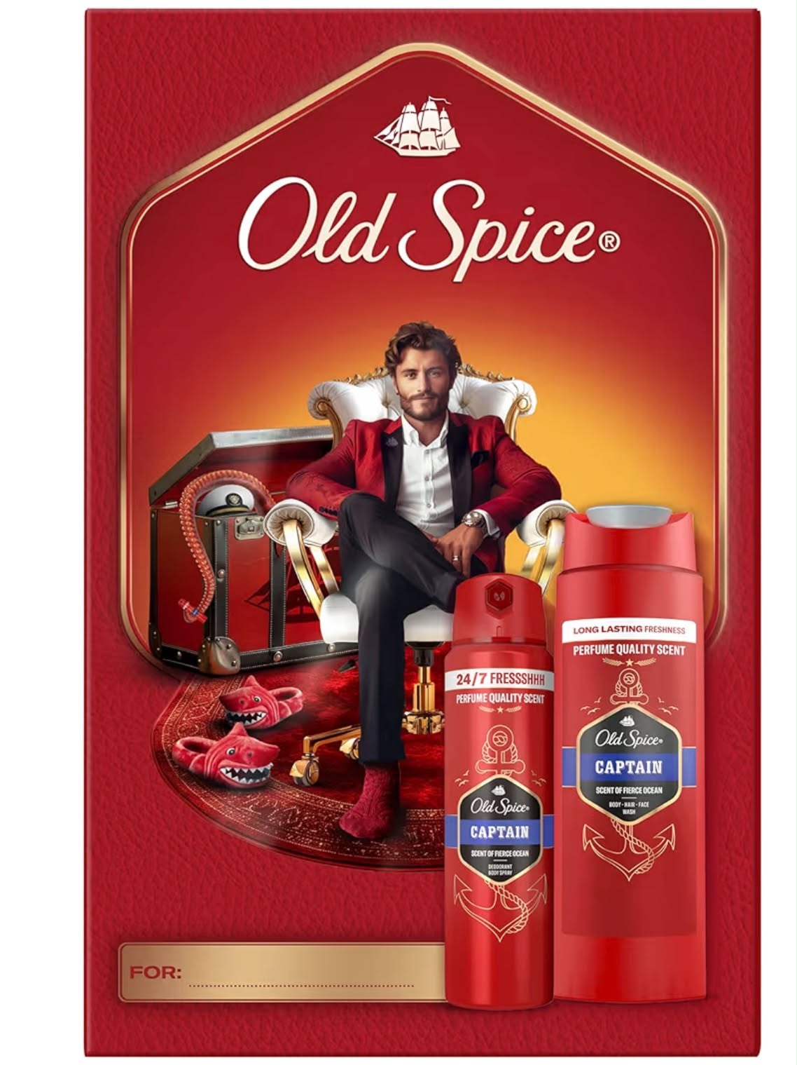 Old Spice Gentleman Gift Set: Captain Deodorant Spray & Shower Gel