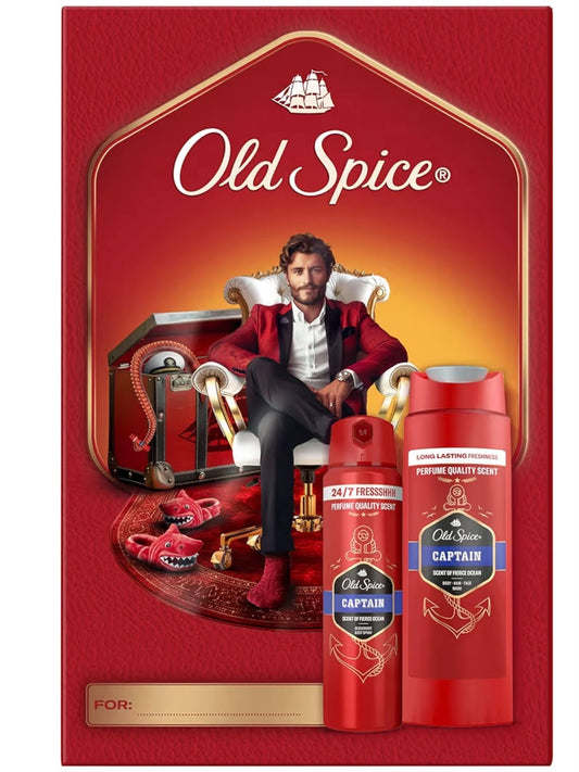 Old Spice Gentleman Gift Set: Captain Deodorant Spray & Shower Gel