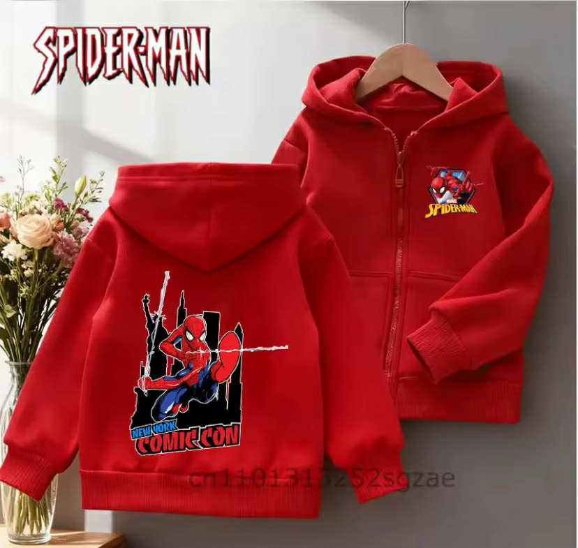 Spider-Man Cartoon Zipper Hoodie