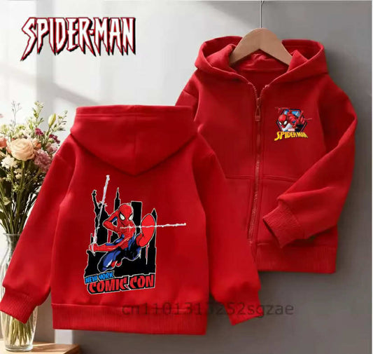 Spider-Man Cartoon Zipper Hoodie