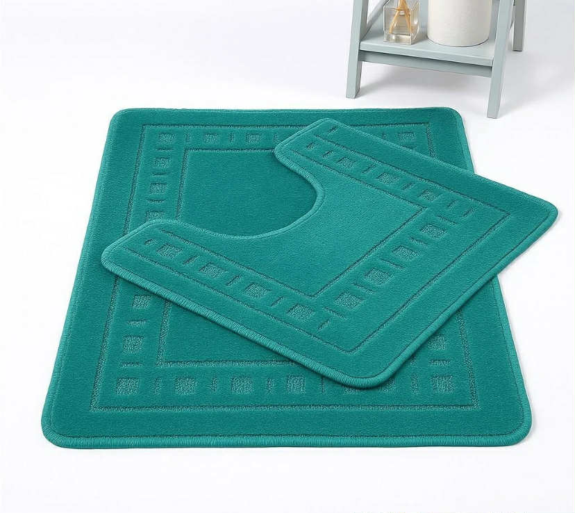 2PCs Bath Mat Pedal Set Non Slip Toilet bathroom Rugs 2 Piece set