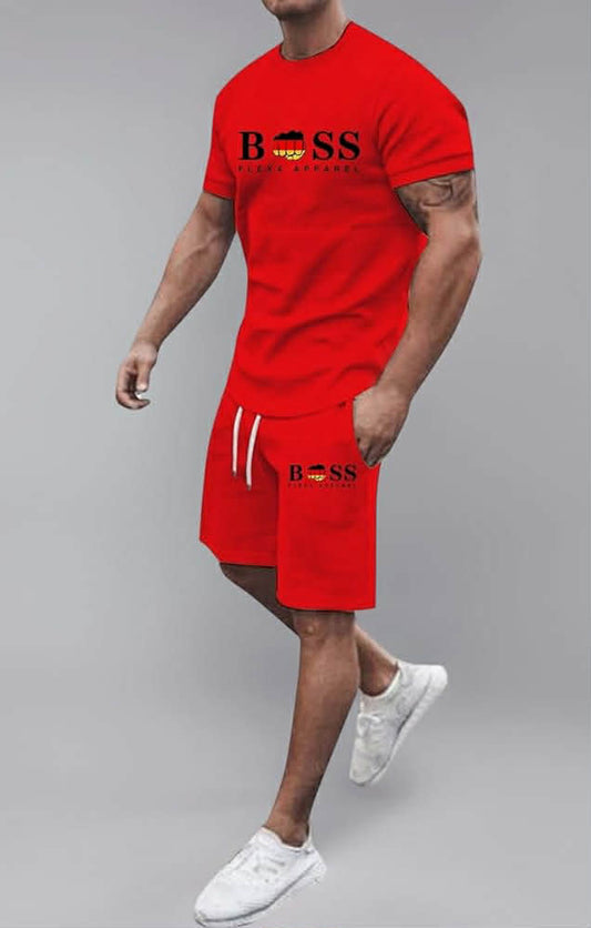 Men's Short Sleeve Shirt and Shorts Set 2 Piece Outfits