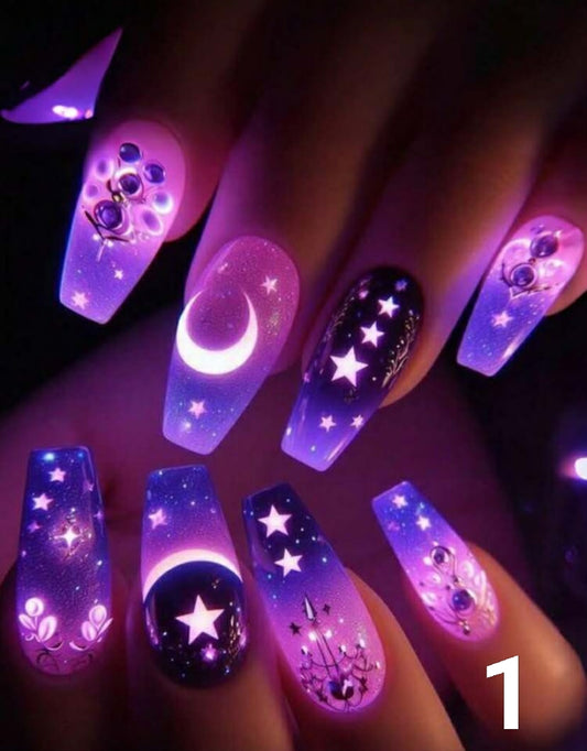 Blue Planet Designs Nails 24 Pieces Of Nails Press On Fake Nails Nails Supplies Art