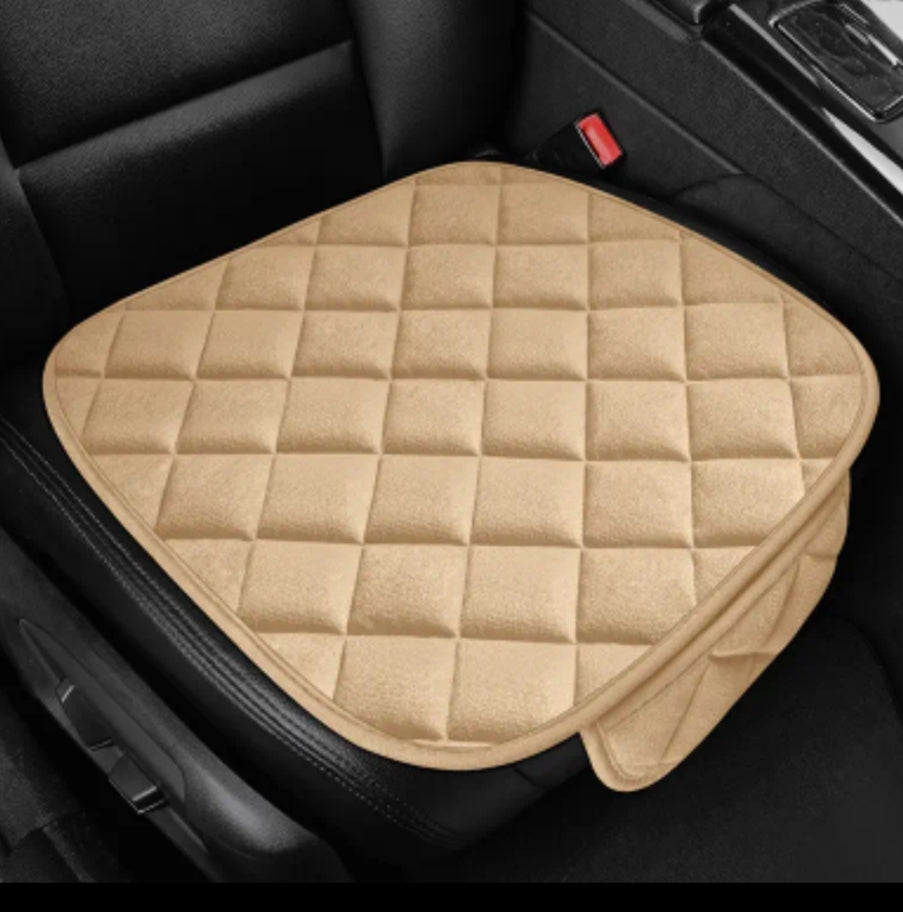 Car Seat Cushion, New Stylish Diagonal Check Design, Front Single Piece, Plush Material, Comfortable And Warm, No Binding Required, Breathable, X2