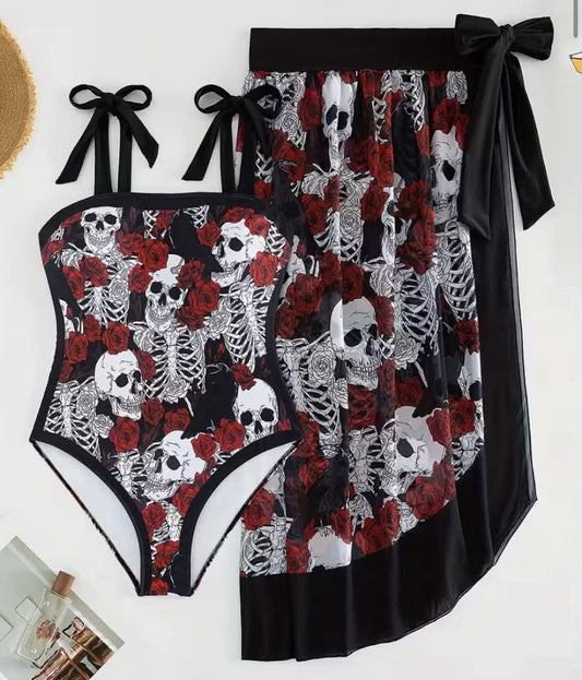 Summer Trend One-Piece Conservative Tummy Control Vacation Beach Hot Spring Swimsuit French-Style Vintage One-Piece Swimsuit