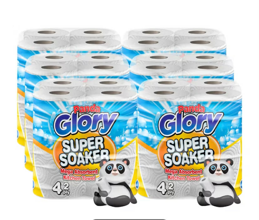 Panda Glory Kitchen Roll – 24 Rolls 3-Ply Paper Towels, Ultra Absorbent & Strong,