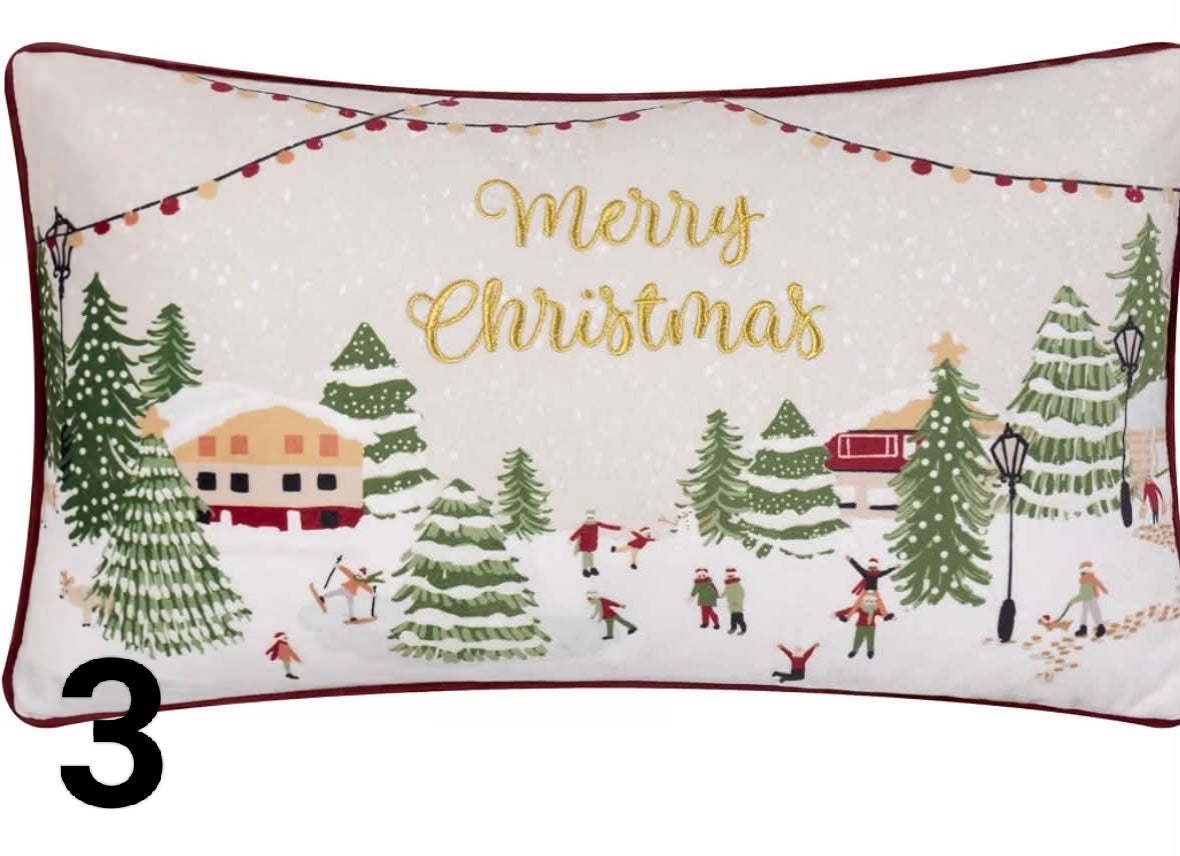 Merry and Bright Fur Cushion Cover (30x50cm)
Embroidered Faux Fur Striped Slogan Festive Holiday Season Case