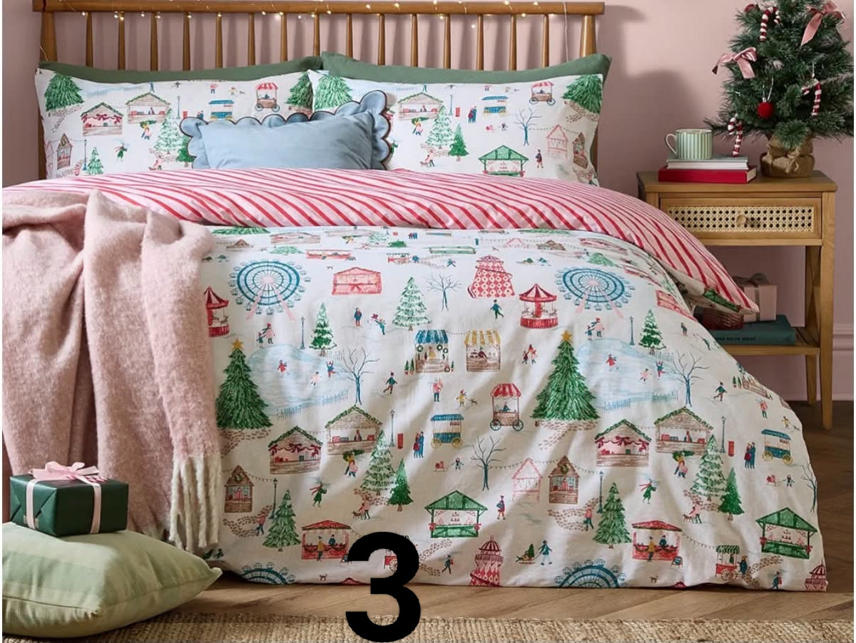 Christmas Duvet Cover Set  
Reversible Festive Winter  Bedding