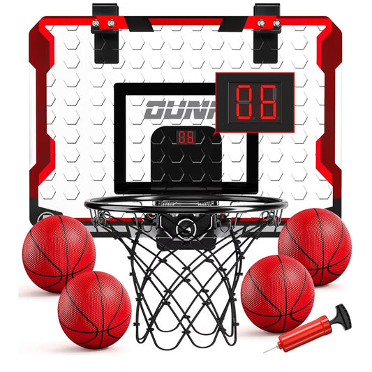 Basketball Hoop Indoor With 4 Balls, Over The Door for Kids and Adults.