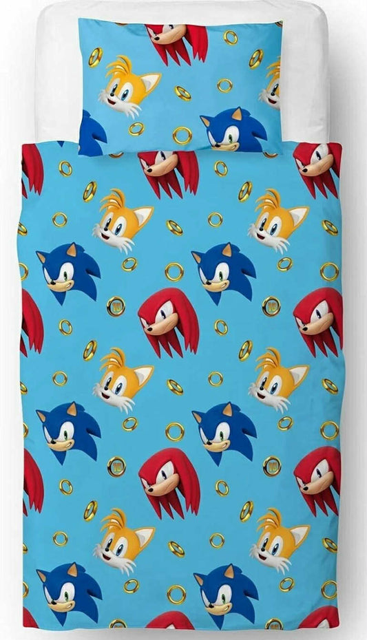 The Hedgehog Speed Design Single Duvet Cover Set  Reversible