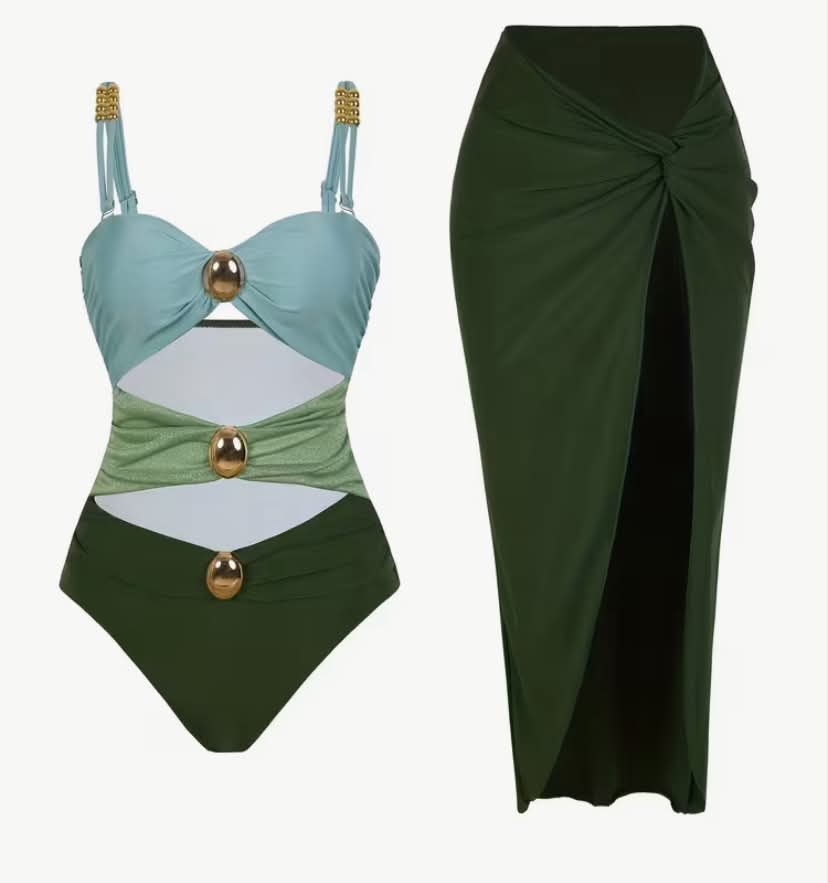 Summer Trend One-Piece Conservative Tummy Control Vacation Beach Hot Spring Swimsuit French-Style Vintage One-Piece Swimsuit