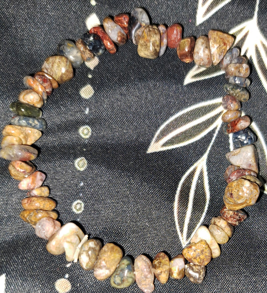 Real crystal Ocean Jasper chip bracelet
