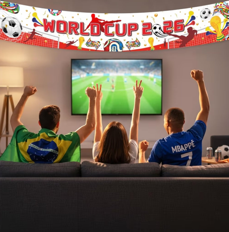 2026 World Cup Theme Backdrop Football Banner