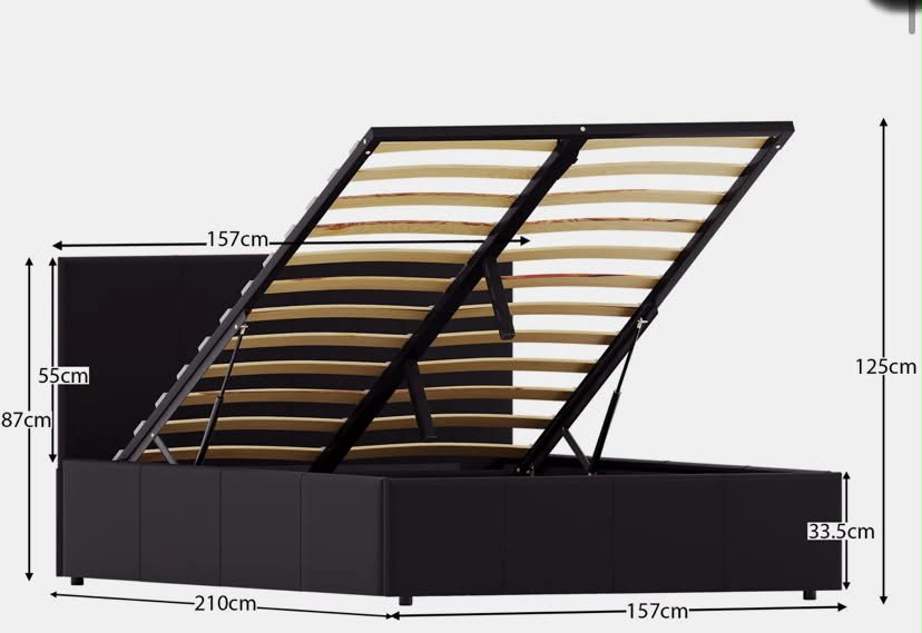 Wilna Upholstered Ottoman Bed, UKFR Certified

King