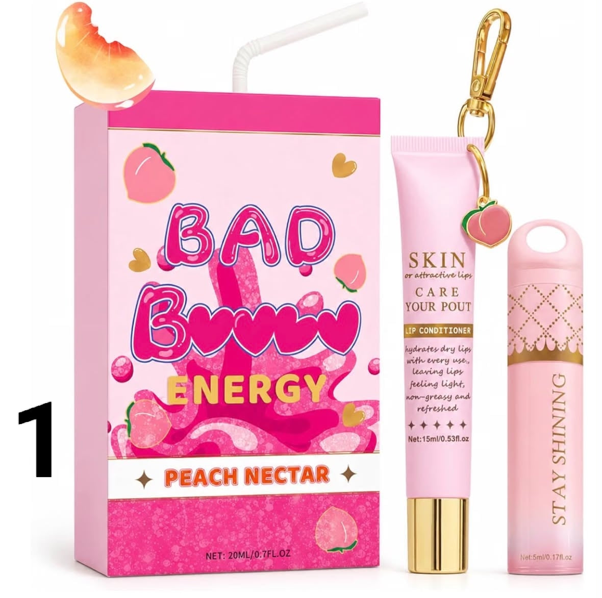Lip Conditioner & Lip Oil Set,Moisturizing Natural Lip Care Set
