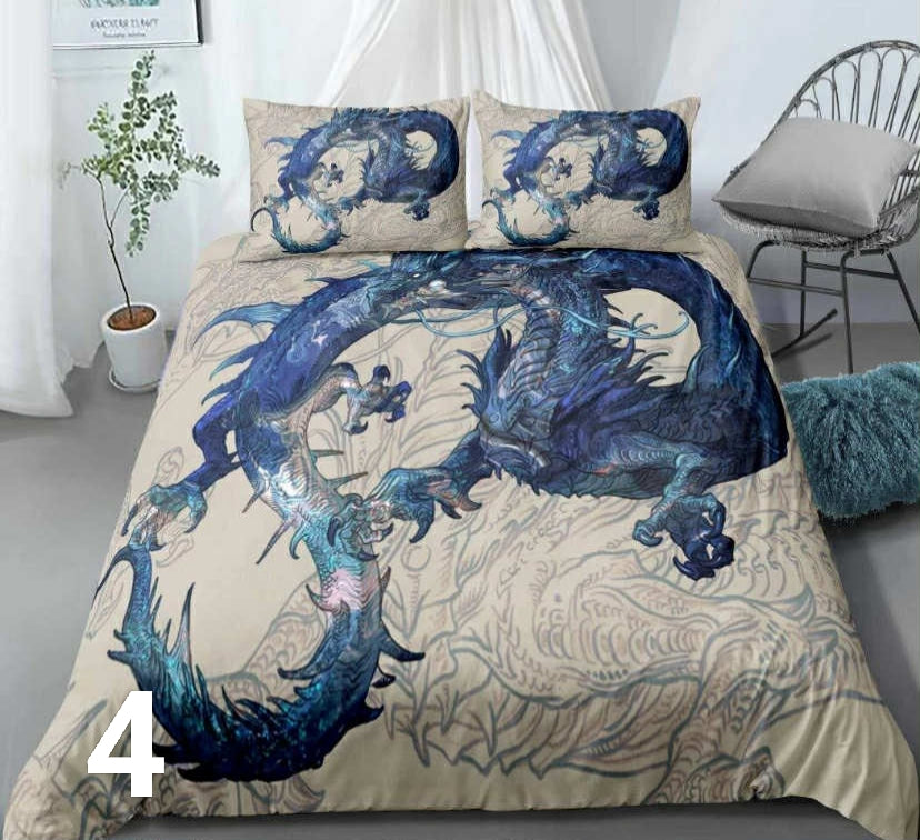 3D Bedding Set Chinese Dragon Print Duvet Cover Set Bedclothes King