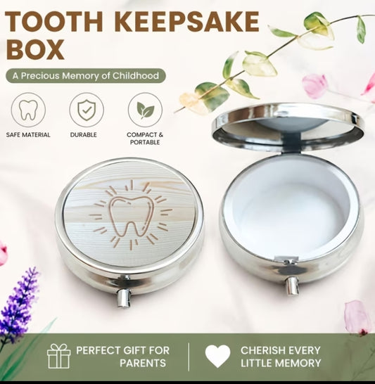 Metal Casing Tooth Fairy Tooth Box, Cute Tooth Storage Box, Tooth Organizer Box, Umbilical Cord Box