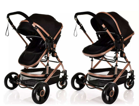 LIBREBON Baby Pram Buggy Car Seat 3 in 1 Travel System Pushchair Up To 22Kg