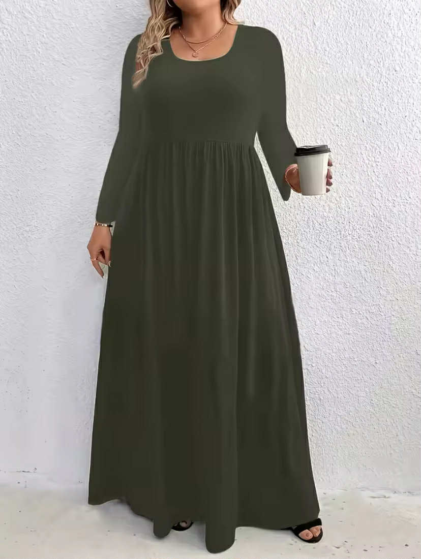 Crew Neck Long Sleeve Dress