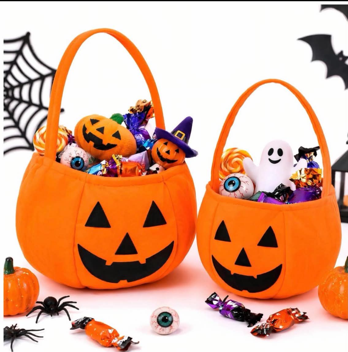 Pack Halloween Pumpkin Candy Bag Reusable Trick or Treat Bag
Non Woven Reusable Large Handle Stand Up Pumpkin