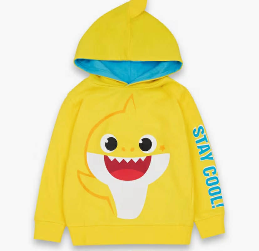 Baby Shark Kids Hoodie  Children'S Stay Cool Yellow Singing Sea Creature Family Graphic Hooded Sweatshirt