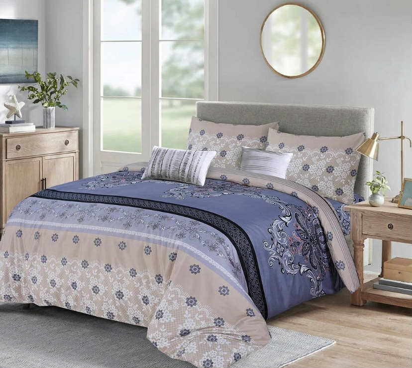 4 Piece Printed Duvet Quilt Cover Luxury Bedding Set