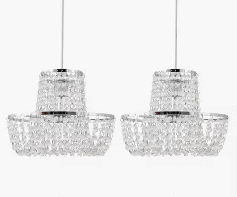 Set of 2 Jewelled Easy Fit Light Shades