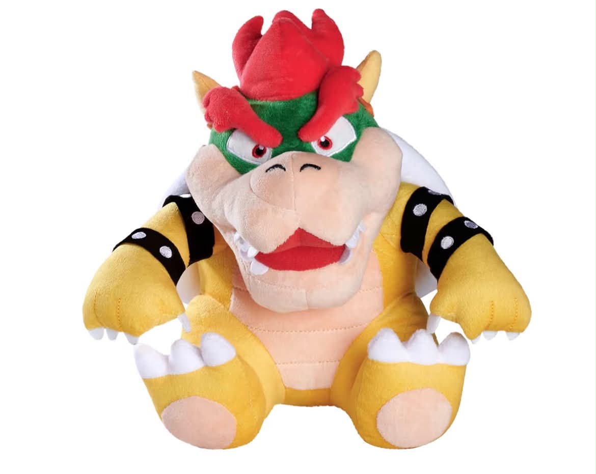 Simba Super Mario Bowser Plush, 30 cm Soft Toy for Kids, Fan Favourite Gift