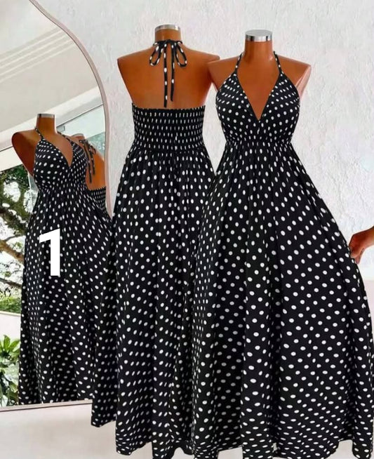 Flirla Bohemian Style Printed Beach Slip Dress