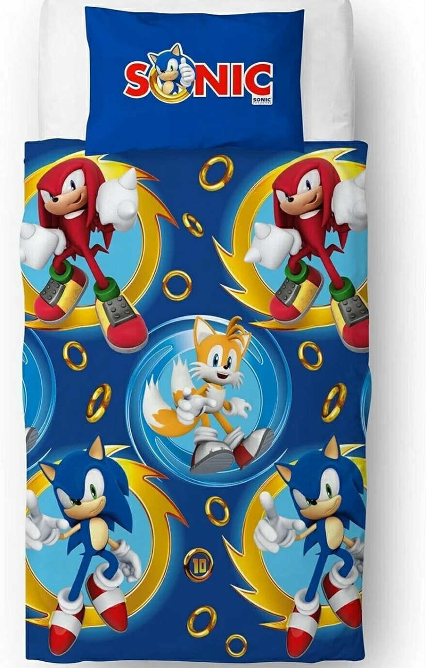 The Hedgehog Speed Design Single Duvet Cover Set  Reversible