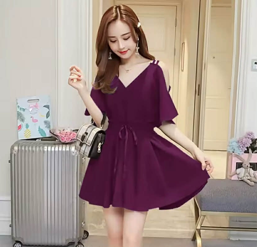 Ladies V-neck Simplicity Elegant Trend Temperament Ladies Dresses