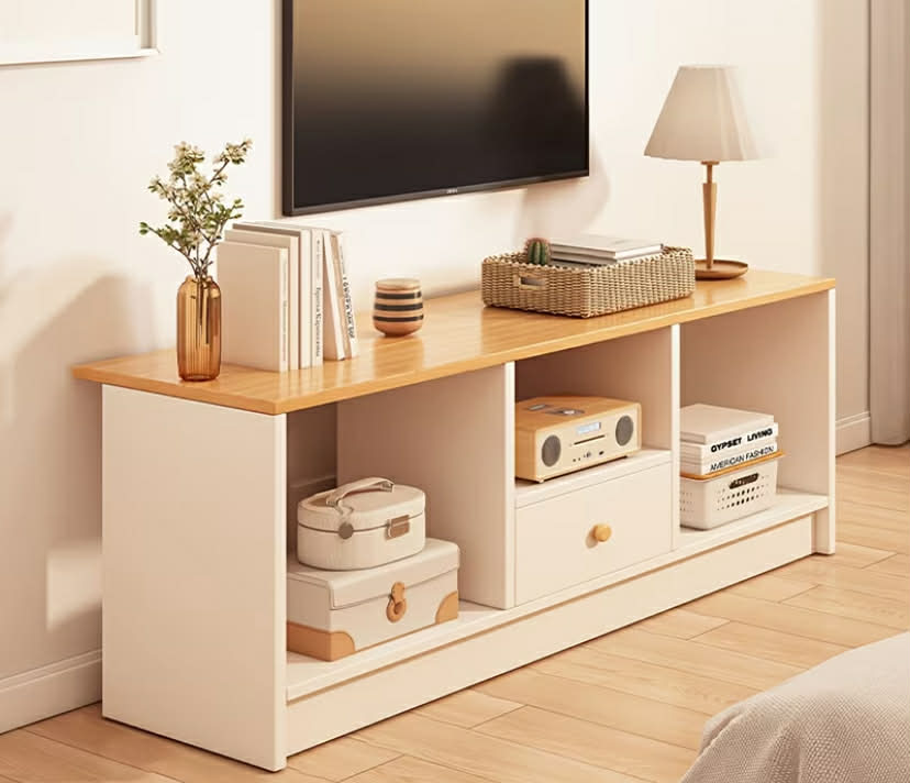 Wooden Media Storage Unit with Drawers for TV