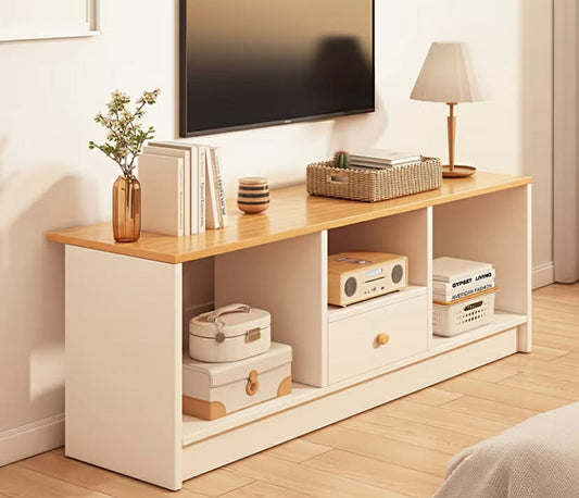 Wooden Media Storage Unit with Drawers for TV