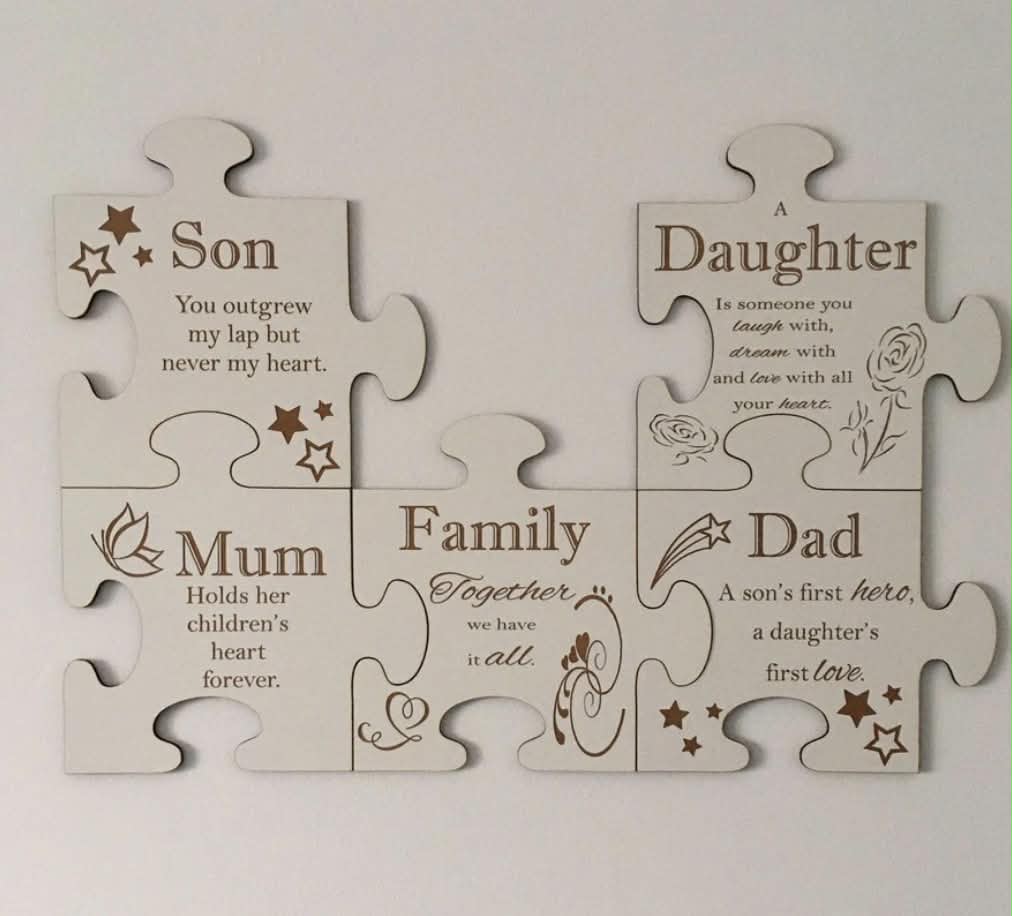 Personalised With Sentiment Jigsaw Wall Art - All Members of the Family