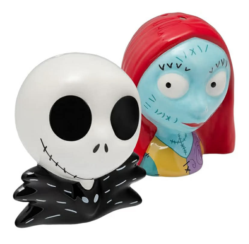 Paladone Nightmare Before Christmas Officially Licensed Disney Salt & Pepper Shakers Jack Skellington & Sally Ceramic  set