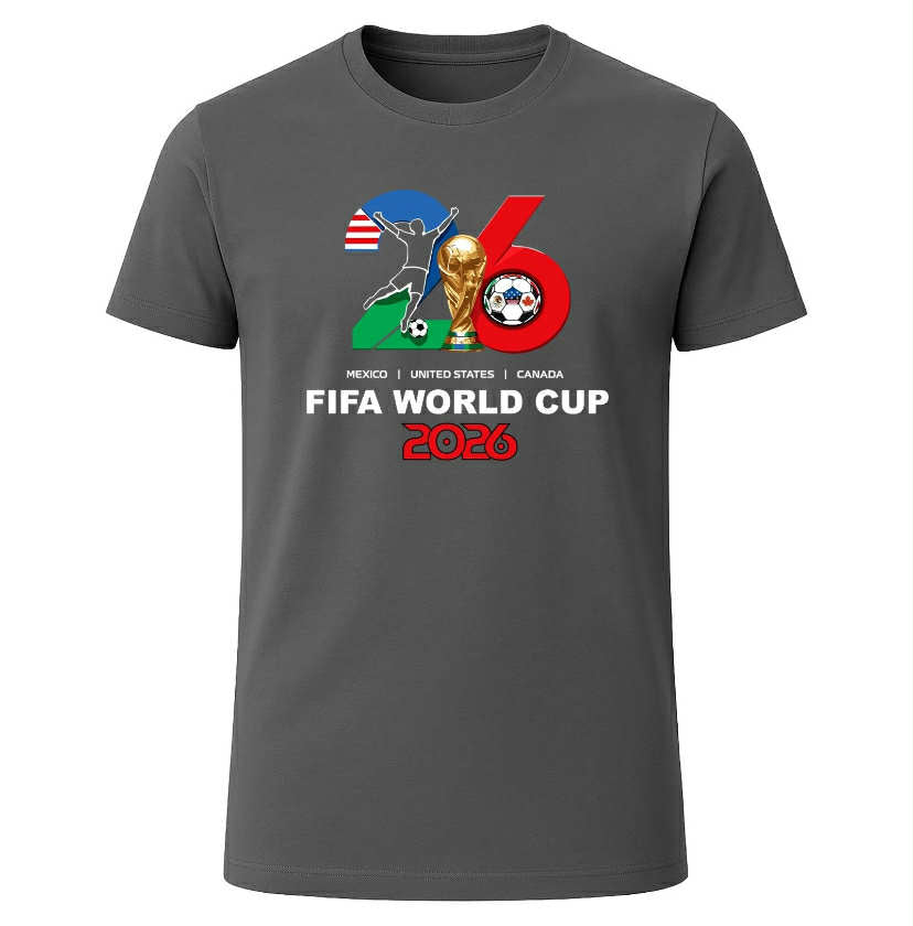 Men’s FIFA World Cup 2026 T-Shirt – Mexico USA Canada Football Fan Graphic Tee