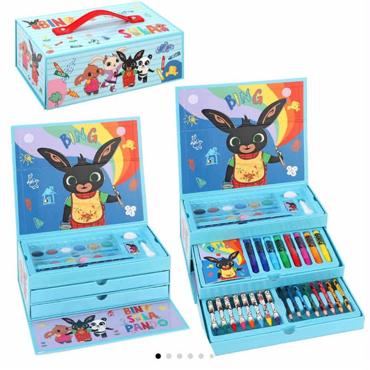 52pc Kids Colouring Art Stationery Set with Watercolour Felt Tip Pens Crayons