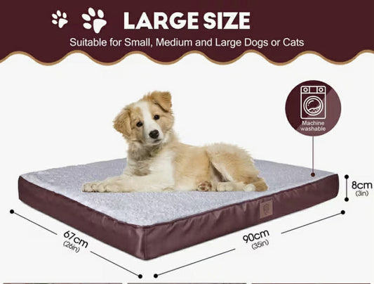 Orthopedic Dog Beds for Large Dogs, Extra Large Dog Bed with Removable Washable Cover, Egg Crate Foam Pet Bed,