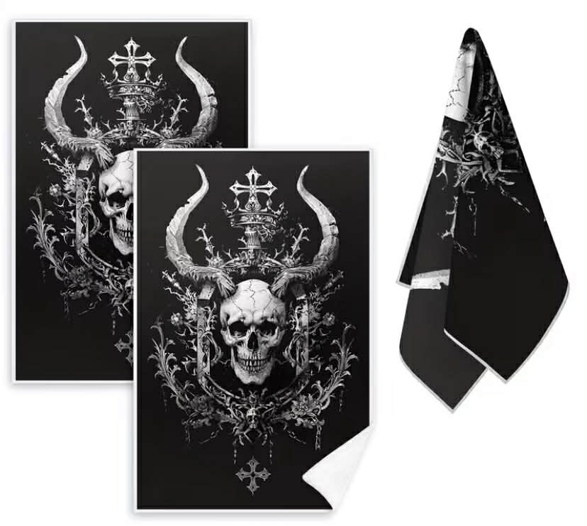 2 pcs Halloween Skull Hand Towels