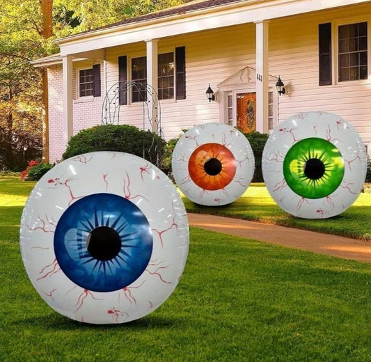 Random 4pcs, Halloween Inflatable Eyeball Balloons - Eye Decorations for Indoor, Outdoor And Garden,