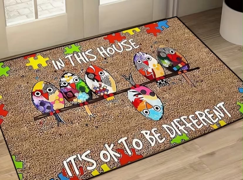 Colorful Charming Bird Pattern Doormat 1 pc Lightweight Rectangular Carpet Mat
