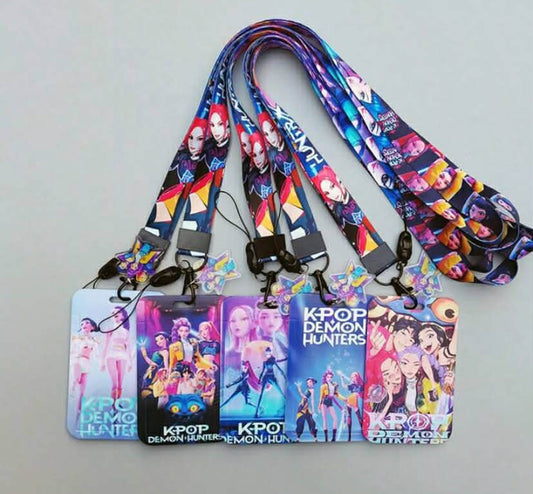 Fabric Lanyard With Hard Plastic ID Card Holder And Acrylic Pendant, Durable And Suitable For Holding ID Cards, Keys And Small Items For Office, School, Events And Daily Use, Vivid Character Print