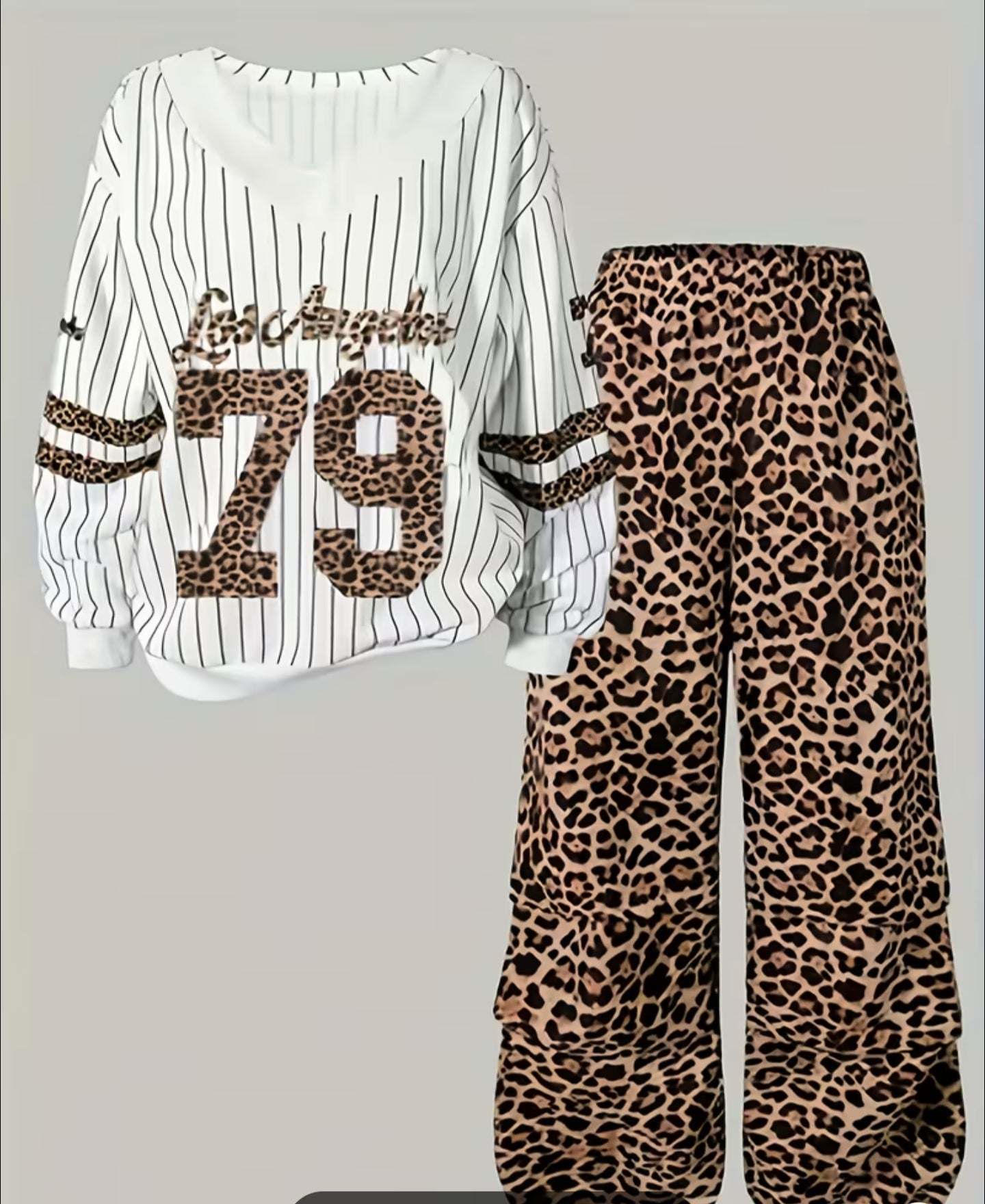 2 pc set leopard print plus size