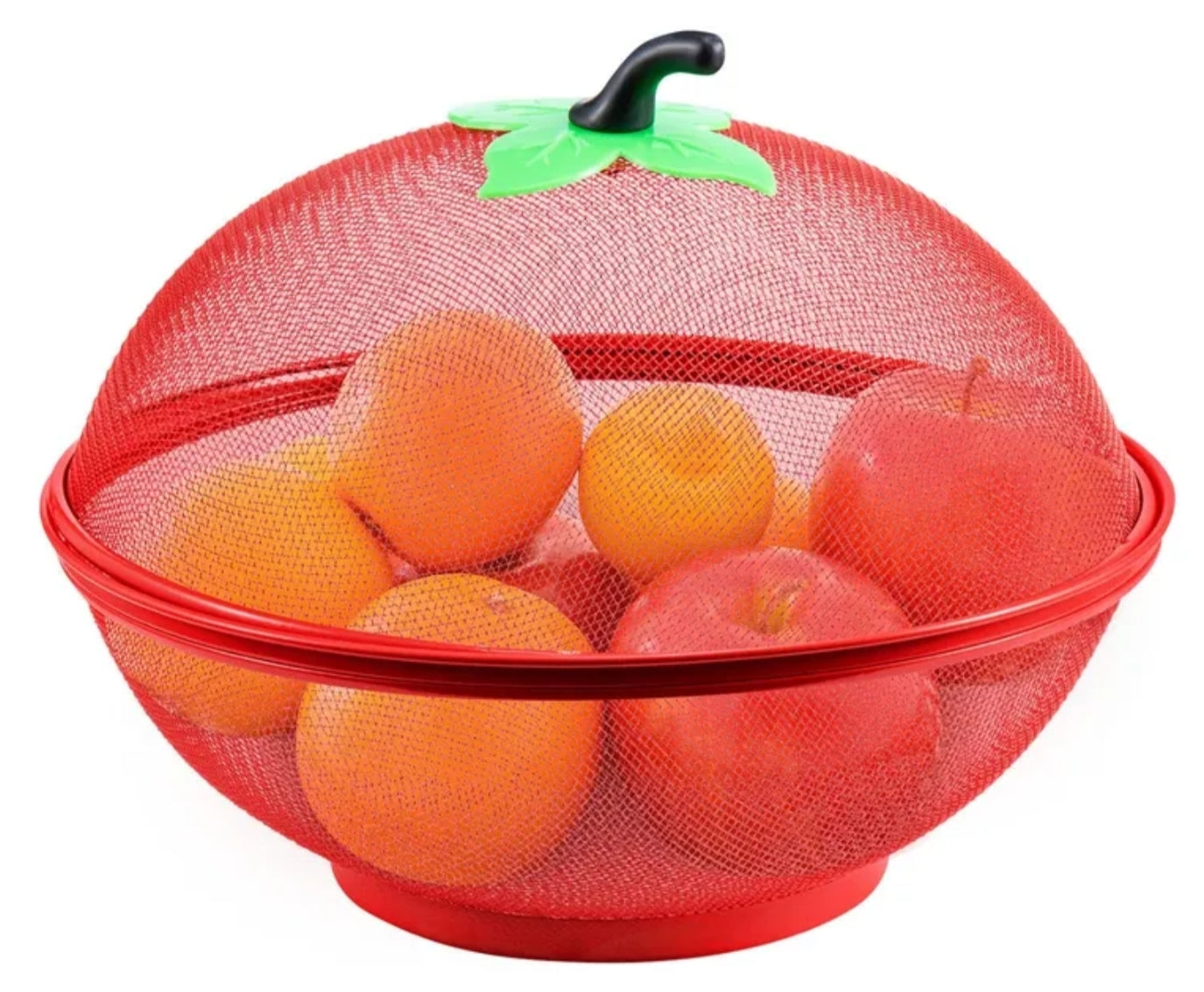 Fruits Bowl Basket Apple Shape Mesh with lid Tabletop Vegetable Holder Keep Unwanted Pets & Insects Out Kitchen Dishwashing Drain Basket