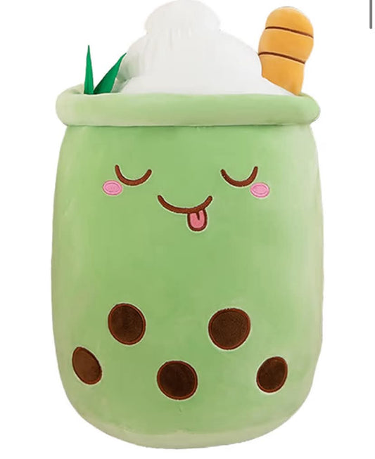 Bubble Tea Plush Pillows, Cute Boba Plushies Soft Toys Giant Stuffed Animal Pillow for Lovers (Pink, 24cm)