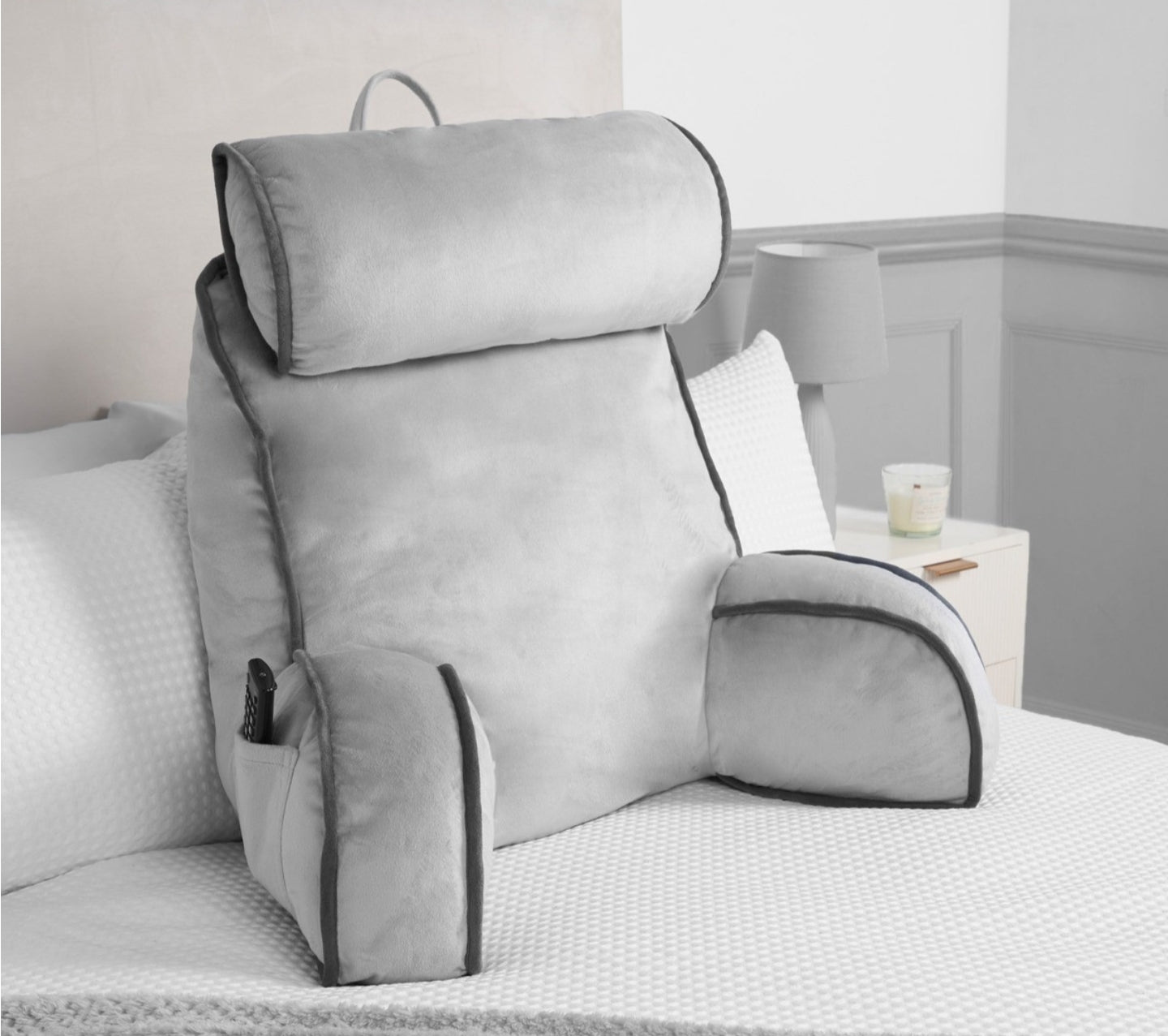 Piped Edge Cuddle Cushion With Head Rest