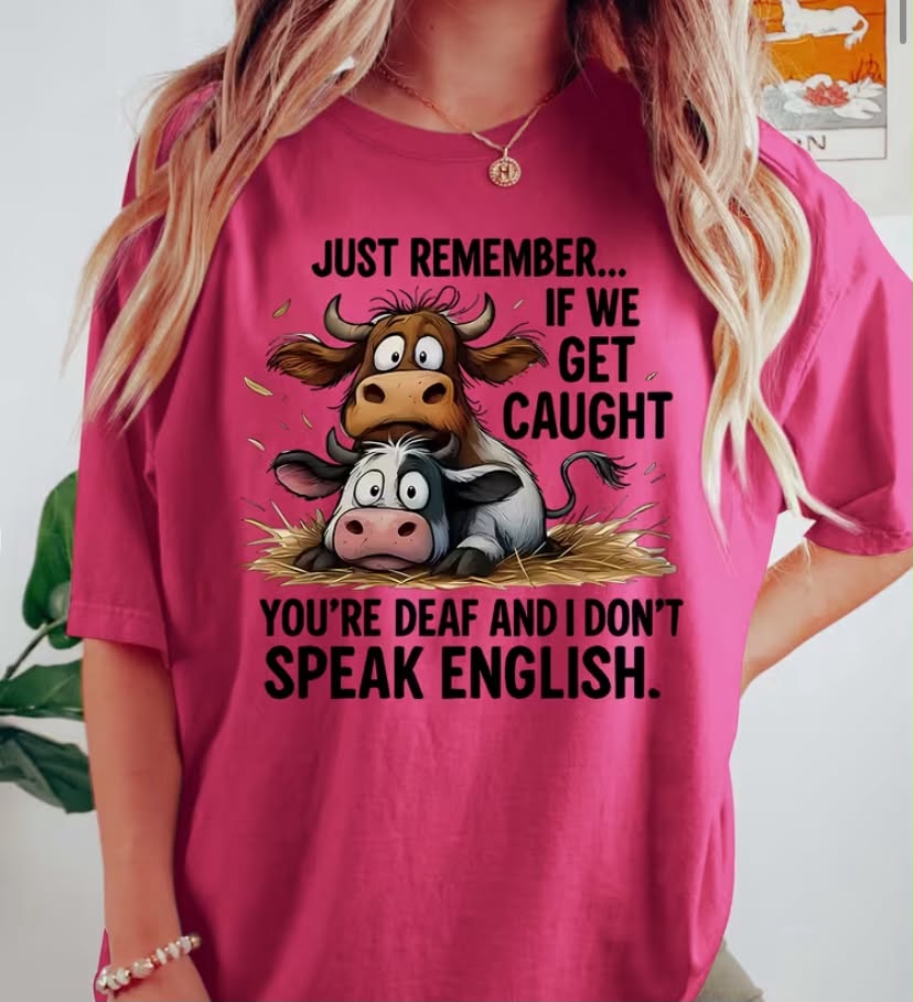 Funny Cow Hay Print Short Sleeve, Women'S Summer Top, Whimsical Quirky Style Loose Plus Size Round Neck T-Shirt, Casual Daily Women'S Wear, Fashion Vacation Style Comfortable Athletic Versatile Top