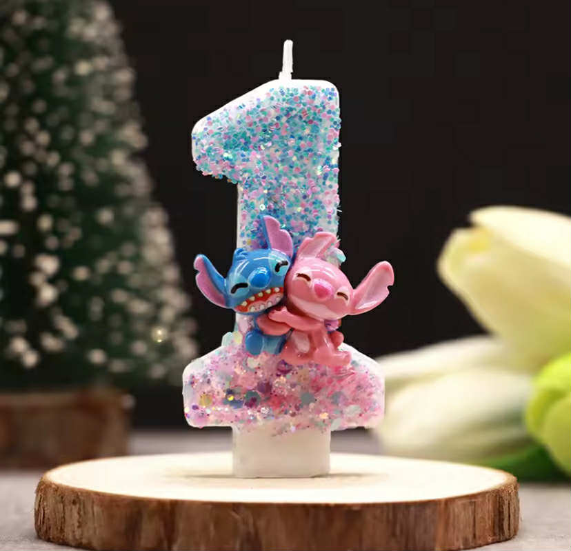 Stitch fit cartoon two-color digital candle